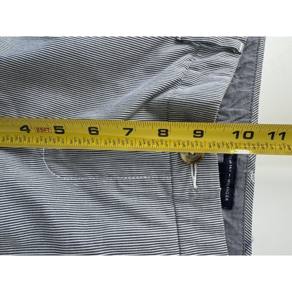 Tommy Hilfiger Chino Pants Womens 2 Blue White Stripe Straight Stretch Twill - Picture 8 of 10